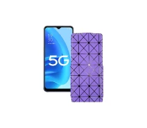 Купить - чехол для смартфона  Чехол-флип из экокожи для телефона OPPO A55s Фиолетовый ромб