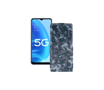 Купить - чехол для смартфона  Чехол-флип из экокожи для телефона OPPO A55s Хаки-синий