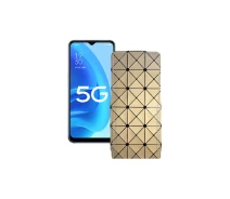 Купить - чехол для смартфона  Чехол-флип из экокожи для телефона OPPO A55s Золотой ромб