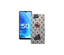 Купить - чехол для смартфона  Чехол-флип из экокожи для телефона OPPO A55s Луи-Витон-белый