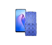 Купить - чехол для смартфона  Чехол-флип из экокожи для телефона OPPO Reno 8 Синий ромб