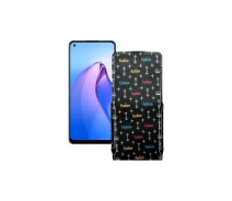 Купить - чехол для смартфона  Чехол-флип из экокожи для телефона OPPO Reno 8 Фэшн черный