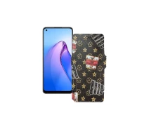 Купить - чехол для смартфона  Чехол-книга из экокожи для телефона OPPO Reno 8 Луи-Витон-коричневый