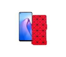 Купить - чехол для смартфона  Чехол-книга из экокожи для телефона OPPO Reno 8 Красный ромб