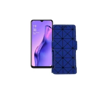 Купить - чехол для смартфона  Чехол-книга из экокожи для телефона OPPO A8 Синий ромб