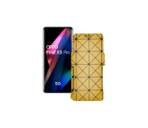 Купить - чехол для смартфона  Чехол-книга из экокожи для телефона OPPO Find X3 Pro Золотой ромб