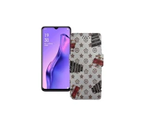 Купить - чехол для смартфона  Чехол-книга из экокожи для телефона OPPO A8 Луи-Витон-белый