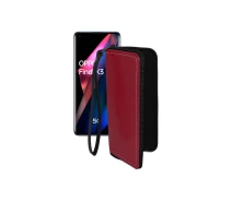 Купить - чехол для смартфона  Чехол-кошелек из экокожи для телефона OPPO Find X3 Pro Бордовый