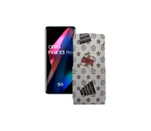 Купить - чехол для смартфона  Чехол-флип из экокожи для телефона OPPO Find X3 Pro Луи-Витон-белый