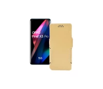 Купить - чехол для смартфона  Чехол-книга из экокожи для телефона OPPO Find X3 Pro Бежевый
