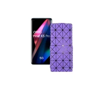 Купить - чехол для смартфона  Чехол-флип из экокожи для телефона OPPO Find X3 Pro Фиолетовый ромб