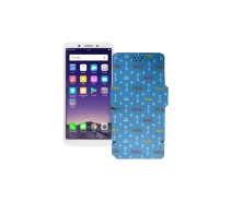 Купить - чехол для смартфона  Чехол-книга из экокожи для телефона OPPO A83 Фэшн голубой