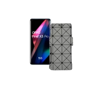 Купить - чехол для смартфона  Чехол-книга из экокожи для телефона OPPO Find X3 Pro Серый ромб