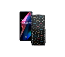 Купить - чехол для смартфона  Чехол-флип из экокожи для телефона OPPO Find X3 Pro Фэшн черный