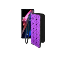 Купить - чехол для смартфона  Чехол-кошелек из экокожи для телефона OPPO Find X3 Pro Фиолетовый ромб