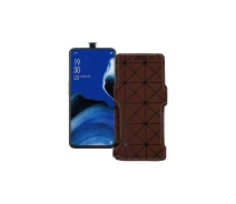 Купить - чехол для смартфона  Чехол-книга из экокожи для телефона OPPO Reno 2z Коричневый ромб