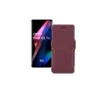 Купить - чехол для смартфона  Чехол-книга из экокожи для телефона OPPO Find X3 Pro Бордовый