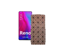 Купить - чехол для смартфона  Чехол-флип из экокожи для телефона OPPO Reno PCAM00 Коричневый ромб