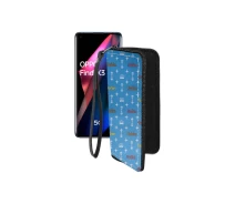 Купить - чехол для смартфона  Чехол-кошелек из экокожи для телефона OPPO Find X3 Pro Фэшн голубой