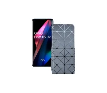 Купить - чехол для смартфона  Чехол-флип из экокожи для телефона OPPO Find X3 Pro Серый ромб