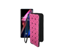 Купить - чехол для смартфона  Чехол-кошелек из экокожи для телефона OPPO Find X3 Pro Розовый ромб