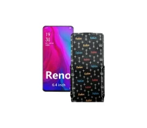 Купить - чехол для смартфона  Чехол-флип из экокожи для телефона OPPO Reno PCAM00 Фэшн черный