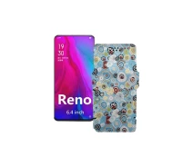 Купить - чехол для смартфона  Чехол-книга из экокожи для телефона OPPO Reno PCAM00 Круги-цветные
