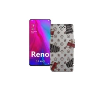 Купить - чехол для смартфона  Чехол-книга из экокожи для телефона OPPO Reno PCAM00 Луи-Витон-белый