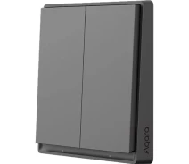 Купить - умный выключатель  Умный выключатель двухклавишный Aqara E1 Wall Switch Grey (QBKG41LM) [107834]