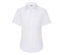 Купить - женскую рубашку  Рубашка Fruit of the loom Ladies Poplin Shirt Short Sleeve 3XL Белый (65-014-0)