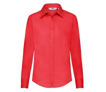 Купить - женскую рубашку  Рубашка Fruit of the loom Poplin shirt l/s lady-fit 3XL Красный (65-012-0)