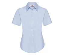 Купить - женскую рубашку  Рубашка Fruit of the loom Ladies oxford shirt short sleeve 3XL Светло-голубой (65-000-0)