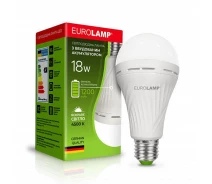 Купить - лампу  Лампа с аккумулятором EUROLAMP LED-A90-18274 18W 220V 1500lm 4500K E27 1200mAh 90х160 мм (4260642639549)