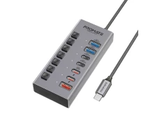 Купить - кардридер  USB-C хаб 7-в-1 Promate Gegahub-10G Grey (gegahub-10g)