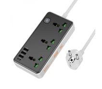 Купить - сетевой фильтр  Сетевой Удлинитель Hoco AC7A 1C3A QC3.0/PD 1.5m, Black