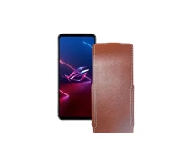 Купить - чехол для смартфона  Чехол-флип из экокожи для телефона Asus ROG Phone 5s Коричневый