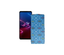 Купить - чехол для смартфона  Чехол-флип из экокожи для телефона Asus ROG Phone 5s Фэшн голубой