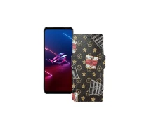 Купить - чехол для смартфона  Чехол-книга из экокожи для телефона Asus ROG Phone 5s Луи-Витон-коричневый