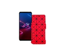 Купить - чехол для смартфона  Чехол-книга из экокожи для телефона Asus ROG Phone 5s Красный ромб