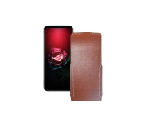 Купить - чехол для смартфона  Чехол-флип из экокожи для телефона Asus ROG Phone 5s Pro Коричневый