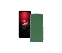 Купить - чехол для смартфона  Чехол-флип из экокожи для телефона Asus ROG Phone 5s Pro Темно-зеленый