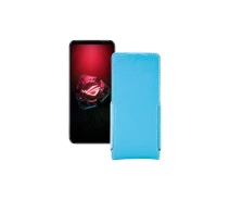 Купить - чехол для смартфона  Чехол-флип из экокожи для телефона Asus ROG Phone 5 Pro Голубой
