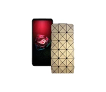 Купить - чехол для смартфона  Чехол-флип из экокожи для телефона Asus ROG Phone 5 Pro Золотой ромб