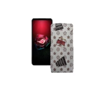 Купить - чехол для смартфона  Чехол-флип из экокожи для телефона Asus ROG Phone 5 Pro Луи-Витон-белый