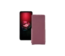 Купить - чехол для смартфона  Чехол-флип из экокожи для телефона Asus ROG Phone 5 Pro Бордовый