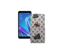 Купить - чехол для смартфона  Чехол-флип из экокожи для телефона Asus ZenFone life (L1) ZA550KL Луи-Витон-белый