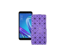 Купить - чехол для смартфона  Чехол-флип из экокожи для телефона Asus ZenFone life (L1) ZA550KL Фиолетовый ромб
