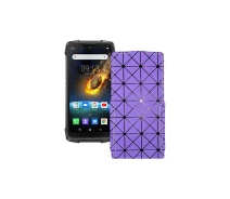 Купить - чехол для смартфона  Чехол-флип из экокожи для телефона Blackview BV6900 Фиолетовый ромб