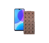 Купить - чехол для смартфона  Чехол-флип из экокожи для телефона Vivo U3 Коричневый ромб
