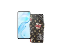 Купить - чехол для смартфона  Чехол-книга из экокожи для телефона Vivo X30 Луи-Витон-коричневый